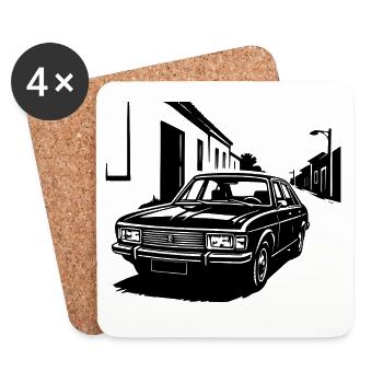 Ostblock Limousinen-Legende - Untersetzer (4er-Set) - Weiß - Vorne