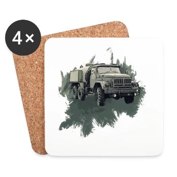 ZIL 131 – Icône de la route - Dessous de verre (lot de 4) - blanc - Devant