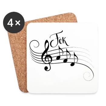 Fck AFD Noten Musik Trend Shirt Zeichen setzen - Untersetzer (4er-Set) - Weiß - Vorne