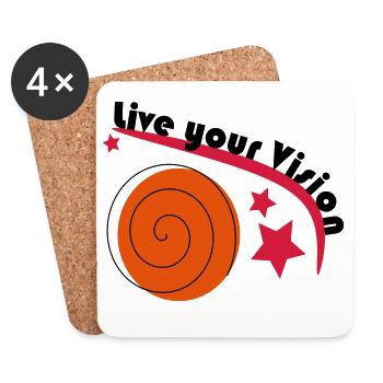 Vivez votre vision - Dessous de verre (lot de 4) - blanc - Devant