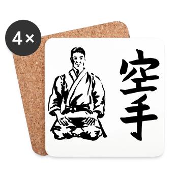 Karate - Untersetzer (4er-Set) - Weiß - Vorne