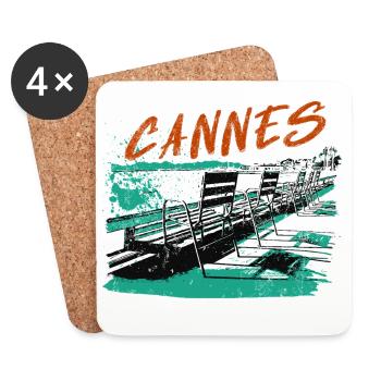 Cannes Côte d'Azur Illustration - Untersetzer (4er-Set) - Weiß - Vorne