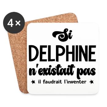 Delphine personalisiertes Geschenk Delphine - Untersetzer (4er-Set) - Weiß - Vorne