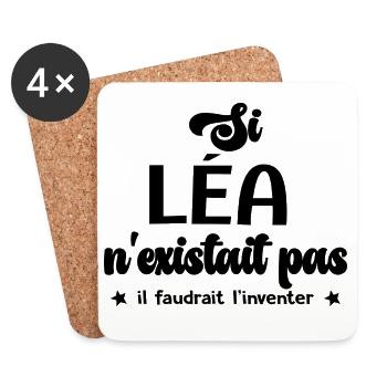 Lea personalized gift lea - Coasters (set of 4) - white - Front