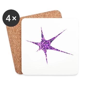 Lila Glitzer Starburst Funkeln - Untersetzer (4er-Set) - Weiß - Vorne