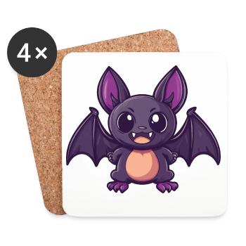 Bat Halloween Funny Comic - Coasters (set of 4) - white - Front