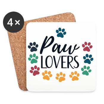 Paw Lovers Love Colorful Animals - Coasters (set of 4) - white - Front