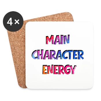 main character energy - Coasters (set of 4) - white - Front
