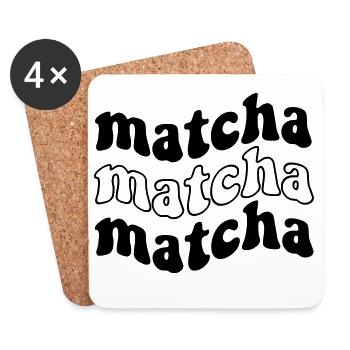 Matcha Matcha Matcha – Design SVG tendance - Dessous de verre (lot de 4) - blanc - Devant
