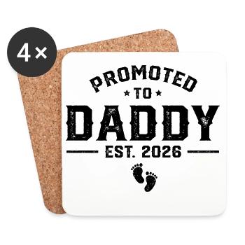 Daddy Est 2026 Daddy To Be New Dad 2026 - Coasters (set of 4) - white - Front