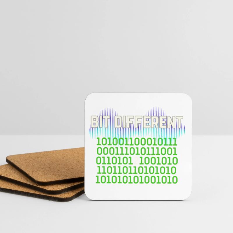 Bit Different - Nerdy Binary Error Design Coasters (set of 4)