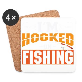 Fischer Sportfischer Angeln Angler Spruch - Untersetzer (4er-Set) - Weiß - Vorne