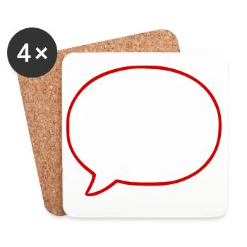 Personnalisez votre propre bande dessinée en bulles de dialogue - Dessous de verre (lot de 4) - blanc - Devant
