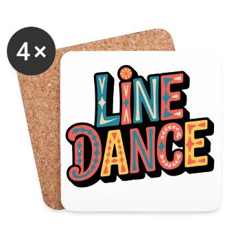 Lettrage de la danse en ligne : explosion de couleurs - Dessous de verre (lot de 4) - blanc - Devant