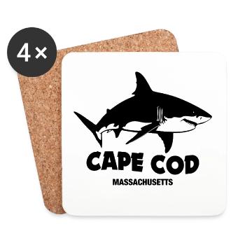 Cape Cod – Weiße Haie - Untersetzer (4er-Set) - Weiß - Vorne