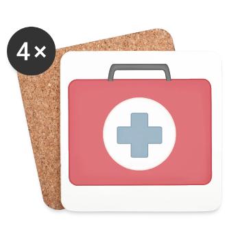 Red First Aid Icon Design - Coasters (set of 4) - white - Front