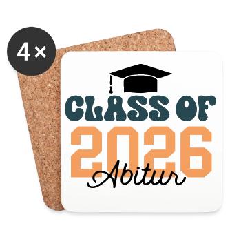 Class Of 2026 Outfit Abi 26 Abitur Hut Abschluss - Untersetzer (4er-Set) - Weiß - Vorne