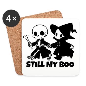 Still My Boo Halloween Paar Skelett Hexe - Untersetzer (4er-Set) - Weiß - Vorne