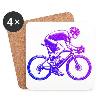 Gift idea for a road bike with road bike - Coasters (set of 4) - white - Front