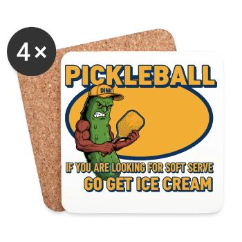Pickleball-lustiger Spieler Hol dir Cream Soft - Untersetzer (4er-Set) - Weiß - Vorne