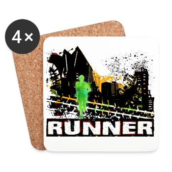 Coureur - Dessous de verre (lot de 4) - blanc - Devant
