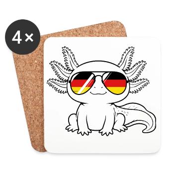  Deutsche flagge Axolotl deutsch Deutschland - Untersetzer (4er-Set) - Weiß - Vorne