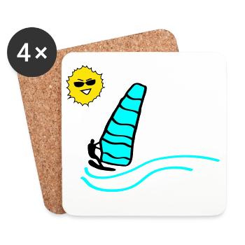 Surfer Sun - Coasters (set of 4) - white - Front