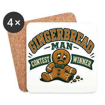 Gagnant du concours de bonhomme en pain d’épices, drôle A - Dessous de verre (lot de 4) - blanc - Devant