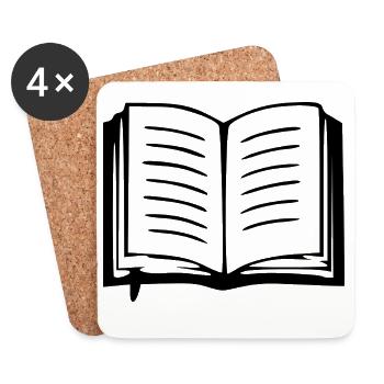 Buch Bücher lesen Geschenk - Untersetzer (4er-Set) - Weiß - Vorne