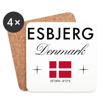 Esbjerg Danemark Coordonnées Souvenir de voyage - Dessous de verre (lot de 4) - blanc - Devant