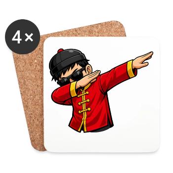 Dabbing Chinese - Untersetzer (4er-Set) - Weiß - Vorne