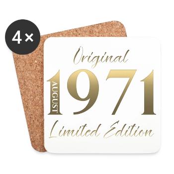 55. Geburtstag Geschenk Original August 1971 - Untersetzer (4er-Set) - Weiß - Vorne