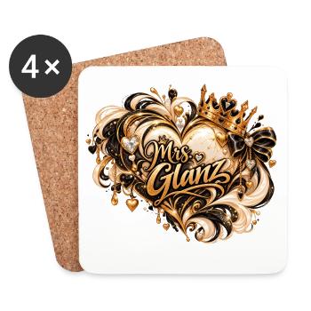 Mrs Glanz Goldener Glamour - Untersetzer (4er-Set) - Weiß - Vorne