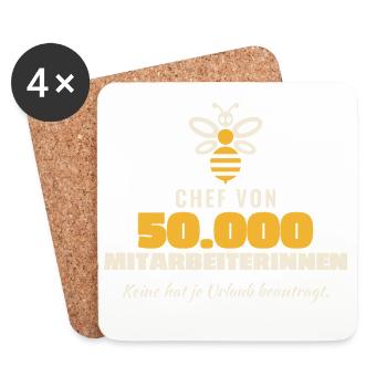 Imker Chef von 50000 Mitarbeiterinnen Bienen - Untersetzer (4er-Set) - Weiß - Vorne
