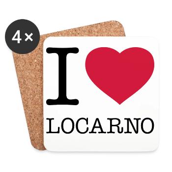 I LOVE LOCARNO Switzerland Schweiz - Coasters (set of 4) - white - Front