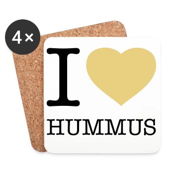 J’ADORE LE HOUMOUS - Dessous de verre (lot de 4) - blanc - Devant
