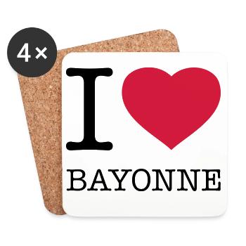 I LOVE BAYONNE France Frankreich - Dessous de verre (lot de 4) - blanc - Devant