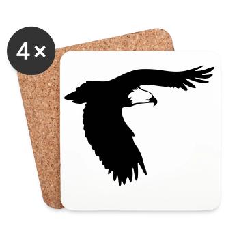 Adler, Bird, Bird of Prey - Dessous de verre (lot de 4) - blanc - Devant