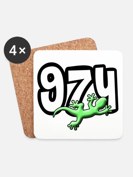 974 gecko - Coasters (set of 4) - white