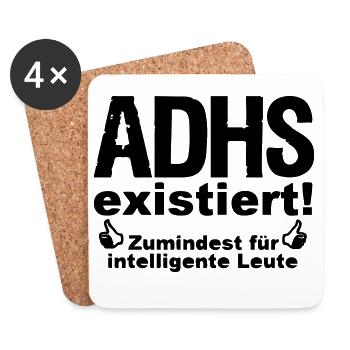 ADHS Spruch hyperaktiv Medizin Geschenk - Untersetzer (4er-Set) - Weiß - Vorne