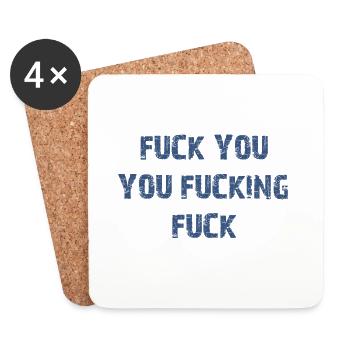 Va te faire foutre te faire foutre - Dessous de verre (lot de 4) - blanc - Devant