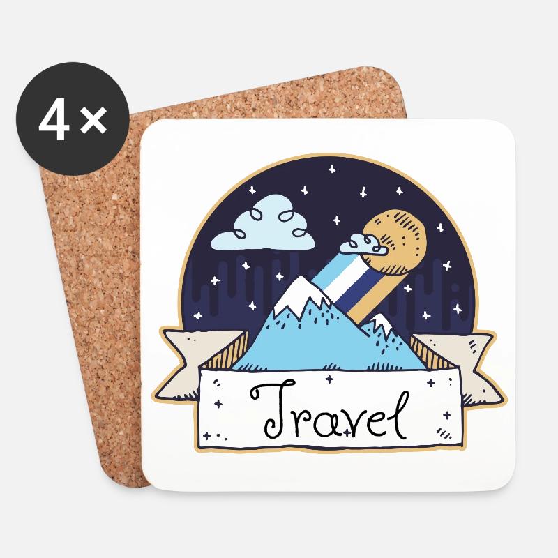 Travel - Untersetzer (4er-Set) - Weiß