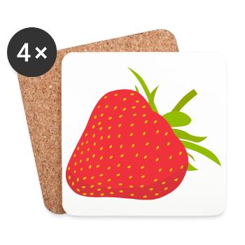 Strawberry - Coasters (set of 4) - white - Front