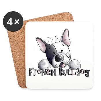 Funny French Bulldog - Dog - Dogs - Coasters (set of 4) - white - Front
