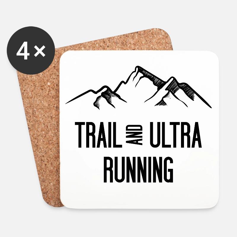 Trail Running und Ultra Running - Untersetzer (4er-Set) - Weiß