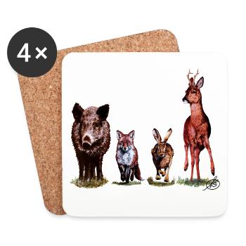 Wild Quartet - Coasters (set of 4) - white - Front