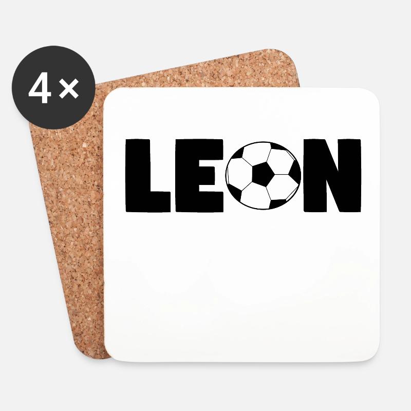 Leon Name Junge Geschenk - Untersetzer (4er-Set) - Weiß
