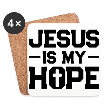jesus hoffnung - Untersetzer (4er-Set) - Weiß - Vorne