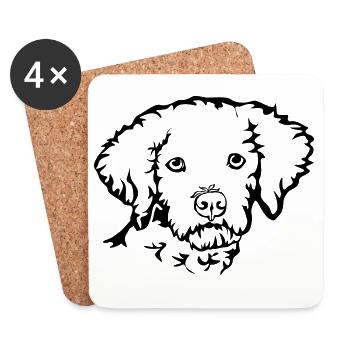 Lagotto Romagnolo - Dessous de verre (lot de 4) - blanc - Devant