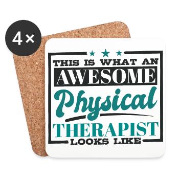 Physiotherapist Physiotherapy Therapist - Coasters (set of 4) - white - Front